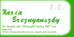 maria breznyanszky business card